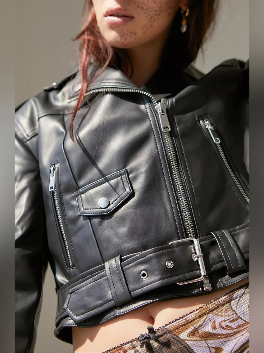 Urban OutfittersBlack Faux Leather Biker Jacket